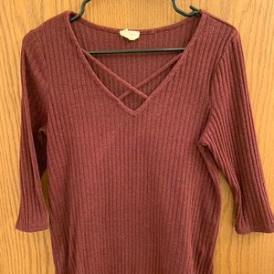 Maroon crisscross top